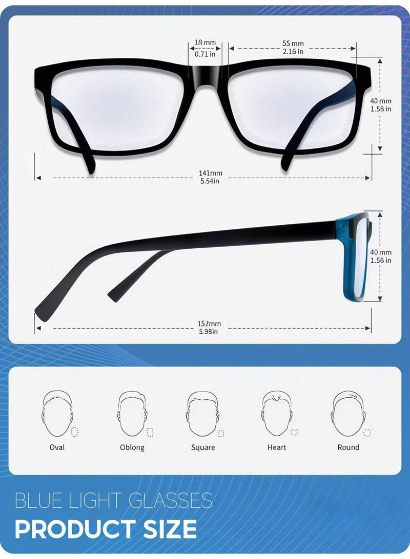 إتش بي إم واي نظارات حجب الضوء الأزرق للرجال/النساء مضادة للتعب ونظارات ألعاب الكمبيوتر تقلل من إجهاد العين - Image 5